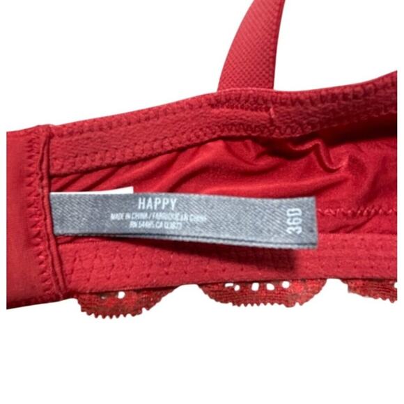 Aerie Happy Lace Trim Bra, Red, 36D - Picture 5 of 5